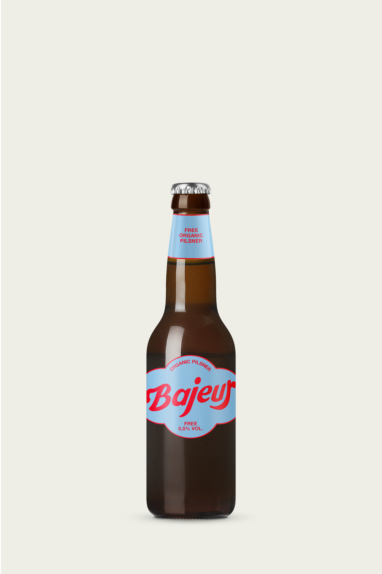 Bottle of Bajeur Free Organic Pilsner in a bottle