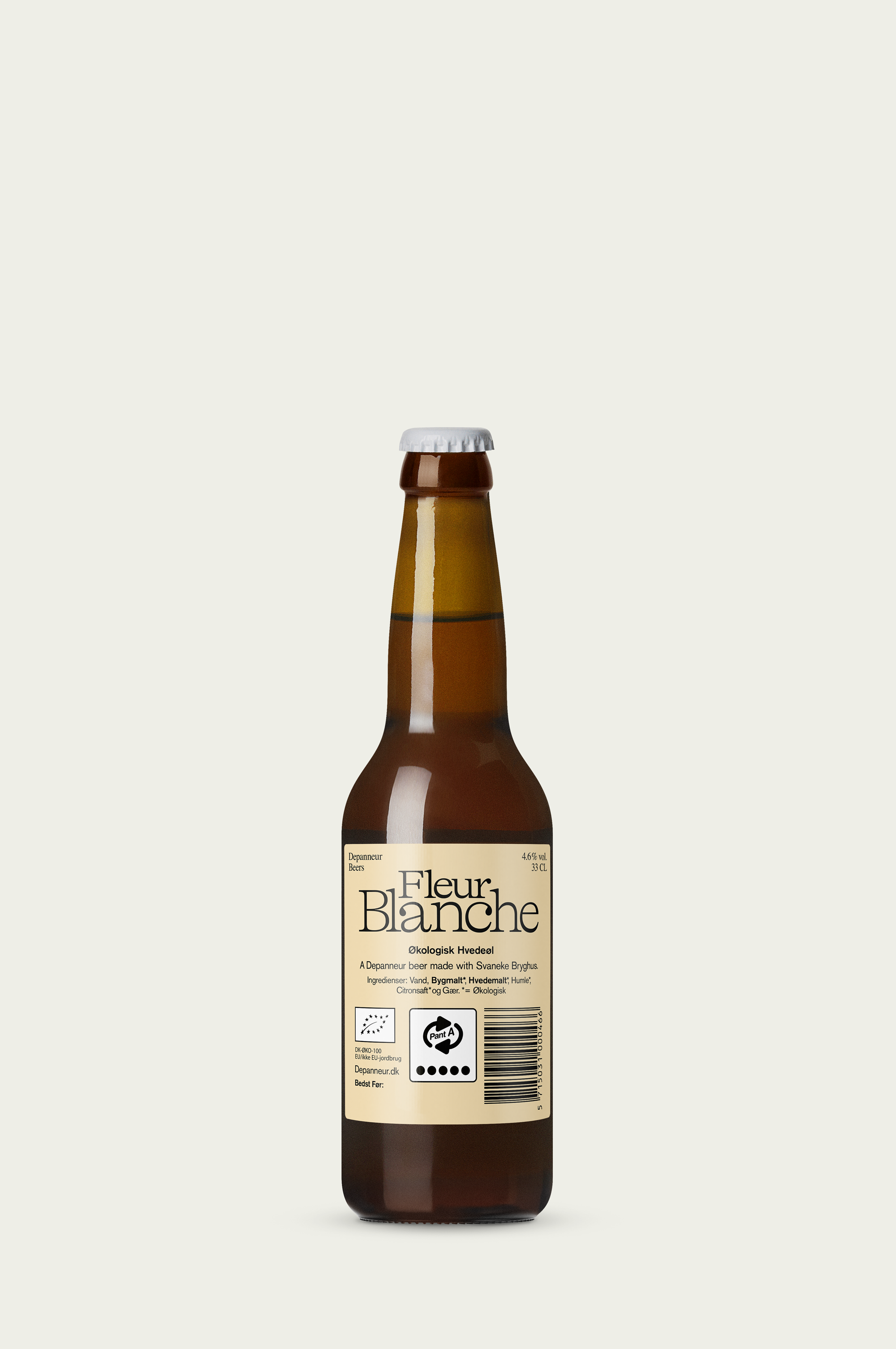 A bottle of Fleur Blanche organic wheat beer 